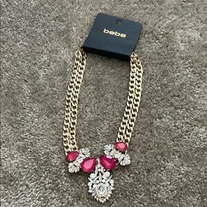 Bebe Gold and Pink Elegant Necklace